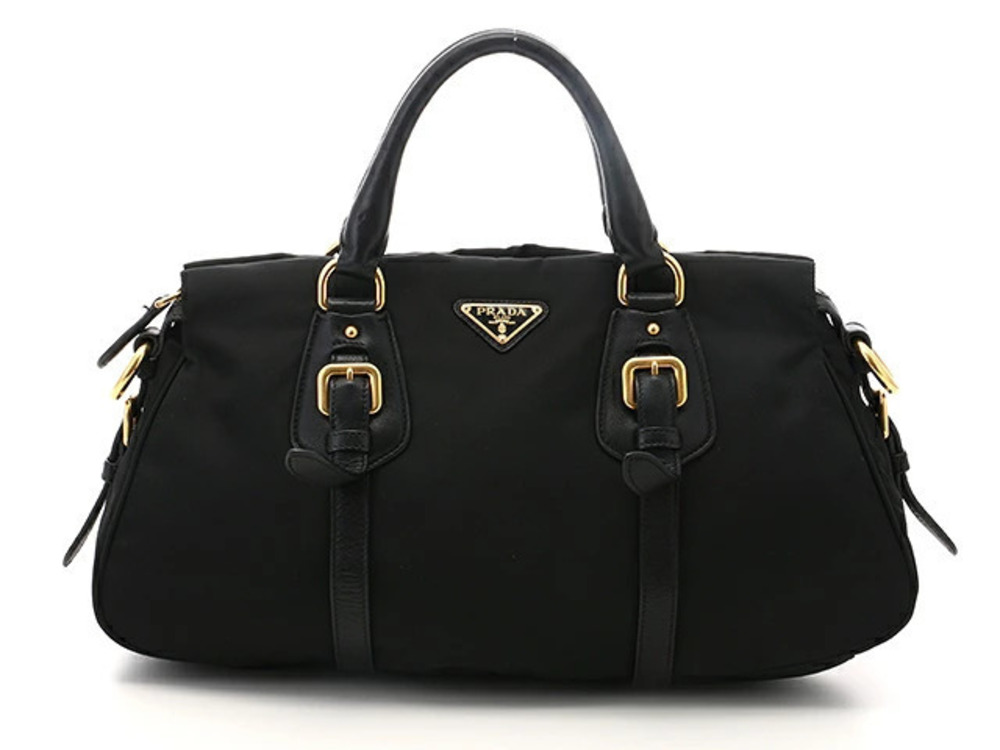 Prada Tessuto Saffiano shoulder bag calfskin black